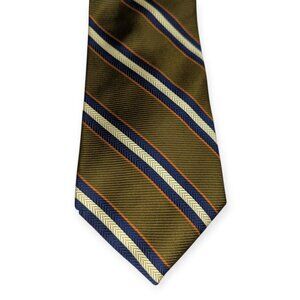 Land's End Men's Diagonal Striped 100% Silk Neck Tie